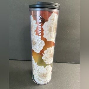Starbucks White Desert Floral Tumbler 16 oz